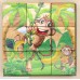 Wooden Cube 3D Puzzle 6 in 1 with a Tray Developing fine Motor Skills and Memory of Your Child Jungle B07KWFMYDM